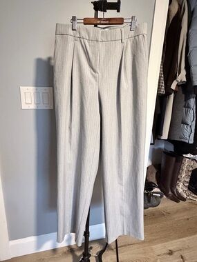 Rachel Zoe Light Gray Pinstripe Dress Trousers